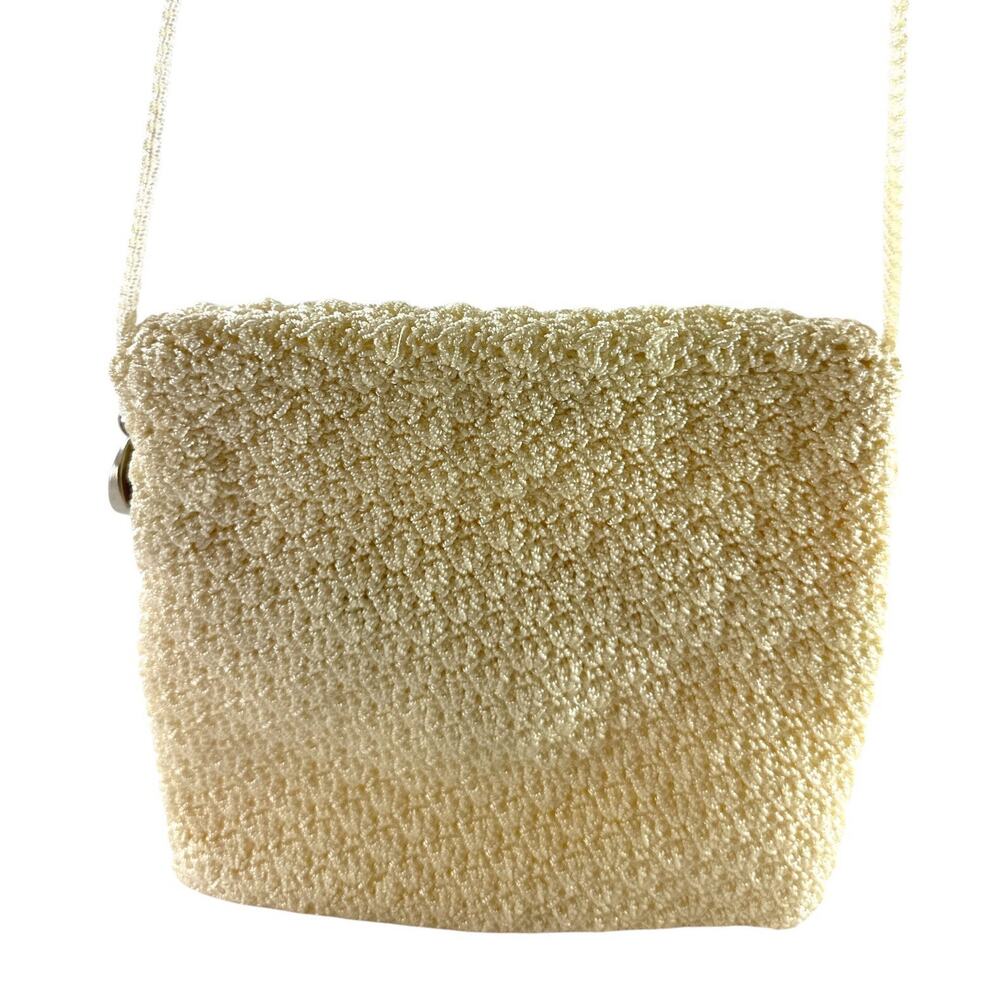 The Sak Cream Crochet Crossbody Bag Ivory Knit Boho Small Purse Magnetic Flap - Picture 4 of 7